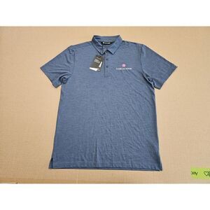 Travis Mathew Auckland Slub Golf Polo Shirt Blue Men's Large NWT Logo